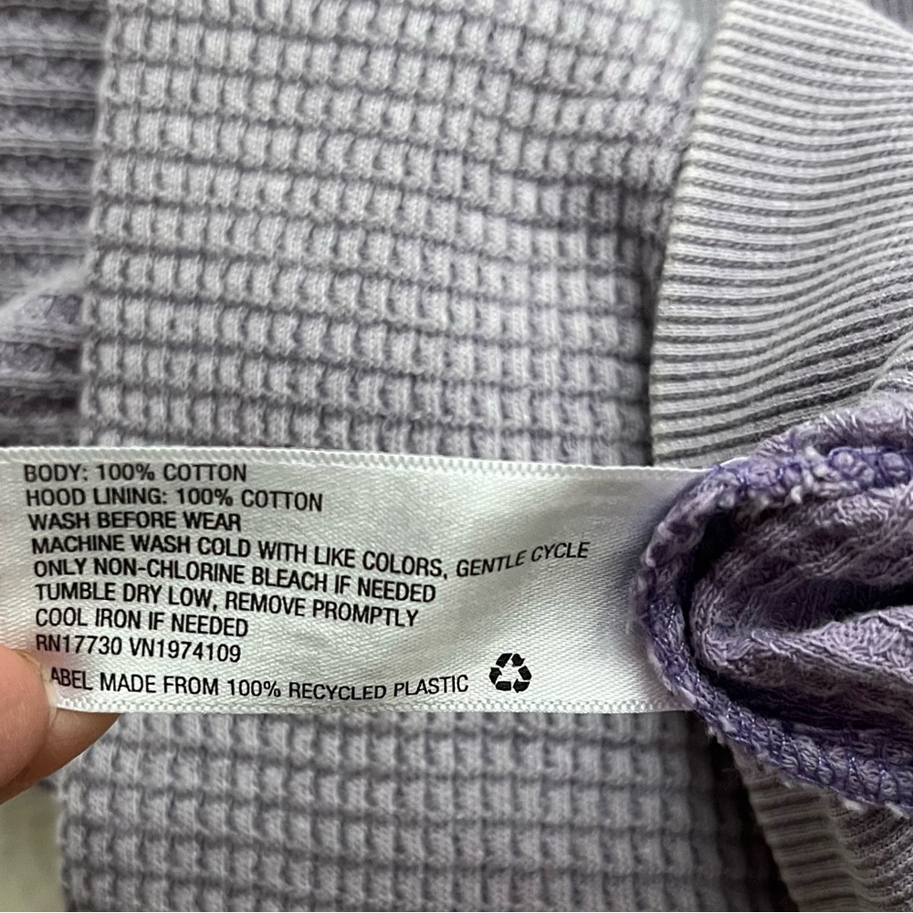 NWT Wild Fable Cropped Waffle Knit Hoodie Purple Size M - Picture 7 of 7